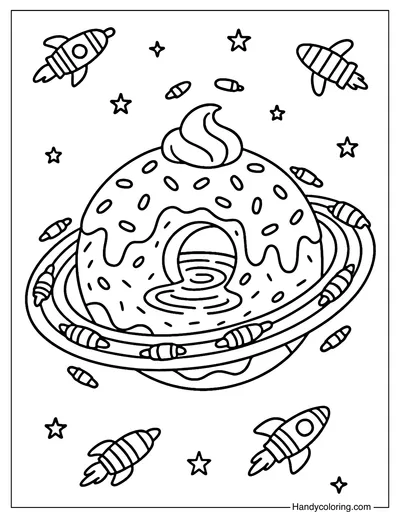 Donut Port Orbit Coloring Page