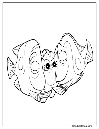 Dory Family Coloring Page