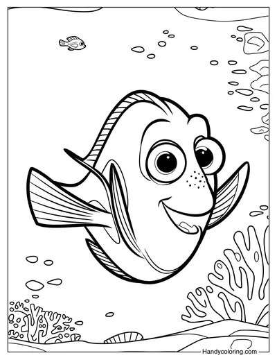 Dory Smiling Coloring Page