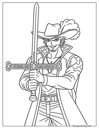 Dracule Hawk Eyes Mihawk with Yoru Sword