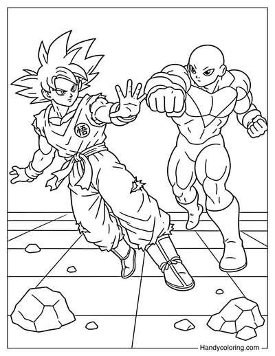 Dragon Ball Super Goku Ultra Instinct Fighting Jiren