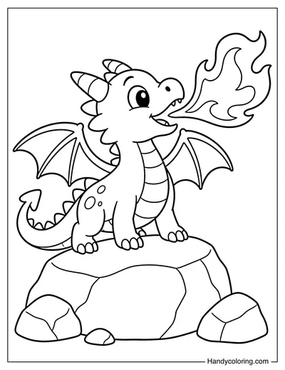 Dragon Breathing a Large Flame