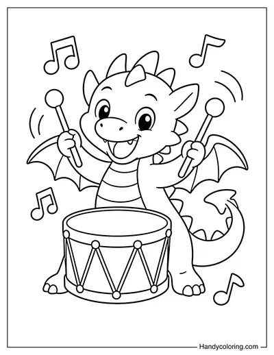 Dragon Playing a Large Drum