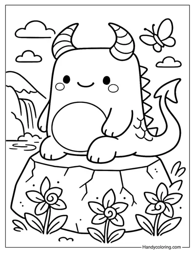 Dragon Tail Monster Coloring Page