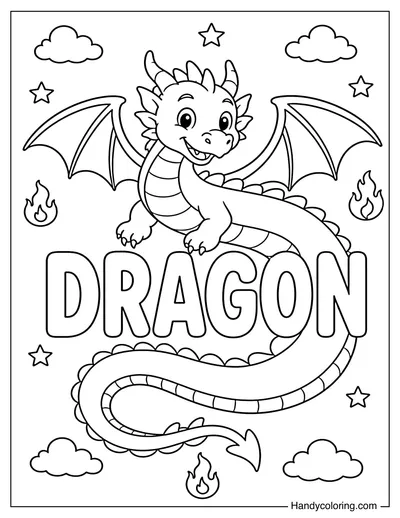 Dragon Wrapped Around the Word DRAGON