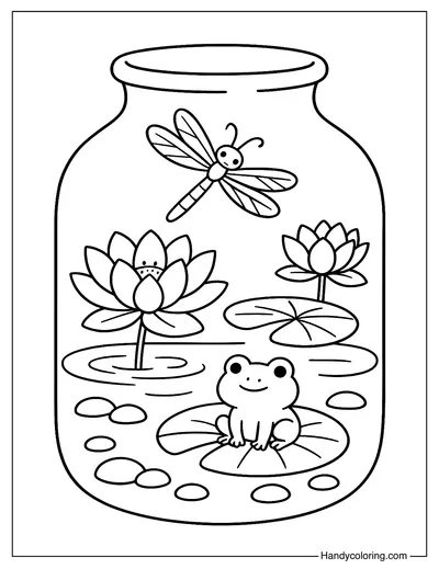 Dragonfly Pond in Whimsy Jar Coloring Book