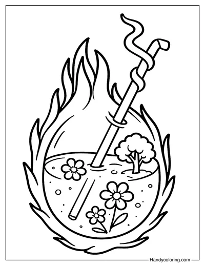 Dragonfruit Secret Garden Coloring Page