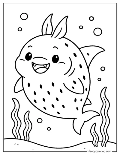 Dragonfruit Shark Coloring Page