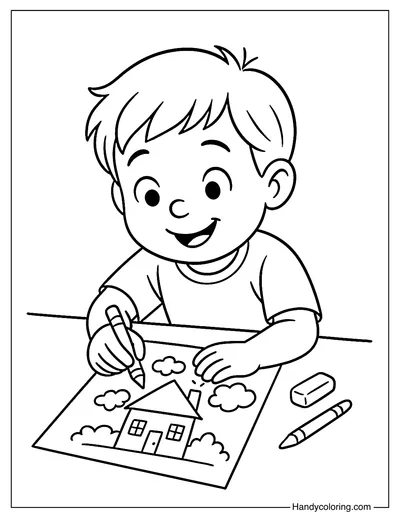 Drawing Future Home Coloring Page