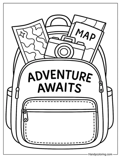 Dream Big Backpack Coloring Page