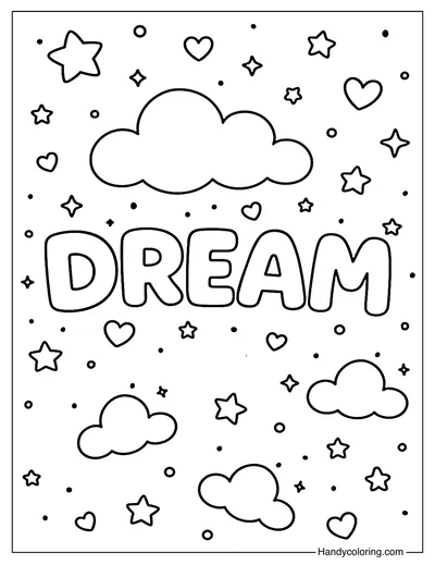 Dream on Sky Coloring Page
