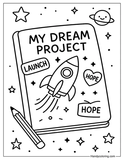 Dream Rocket Sketch Coloring Page