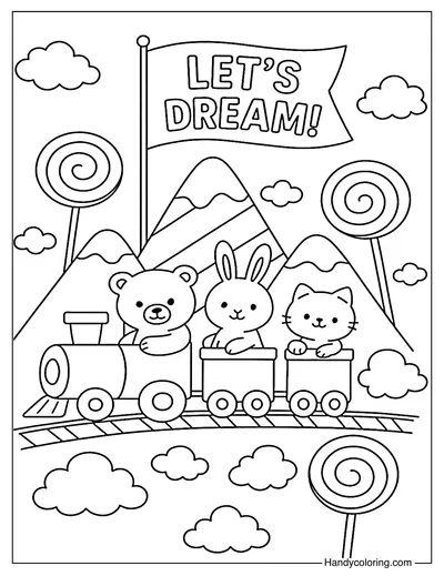 Dream Train Coloring Page