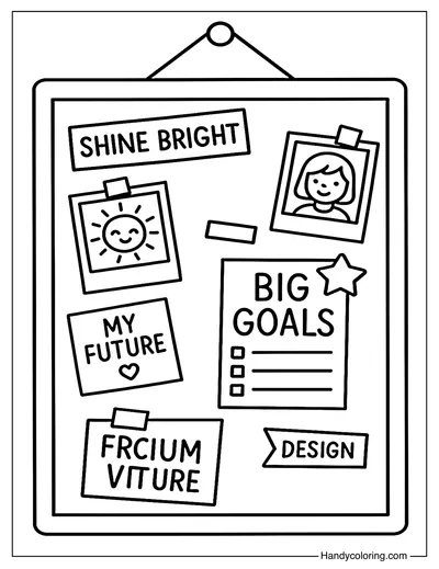 Dream Vision Board Coloring Page