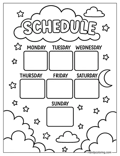 Dream Week Coloring Page