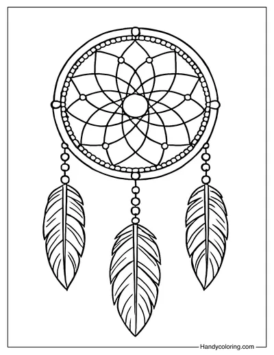 Dreamcatcher Mandala Coloring Page