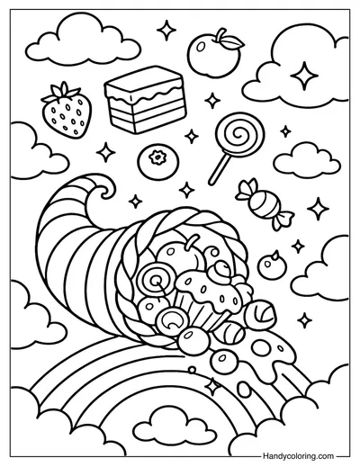 Dreamland Cornucopia Coloring Page