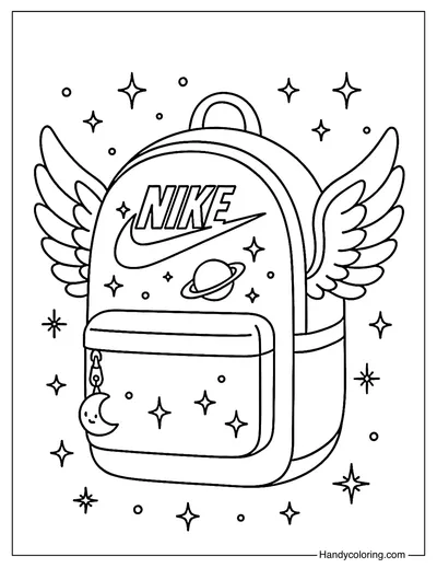 Dreamy Nike Backpack Coloring Page
