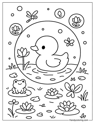 Duck Bubble Coloring Page