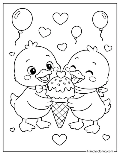 Duck Sharing Ice Cream