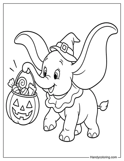 Dumbo with Pumpkin Bucket