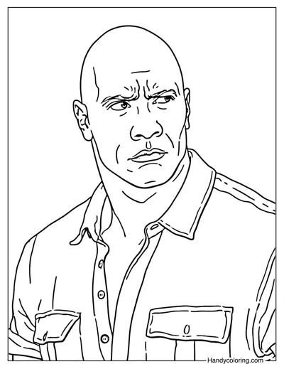 Dwayne Johnson Coloring Page