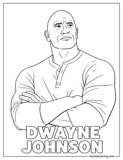 Dwayne The Rock Johnson Coloring Page PDF