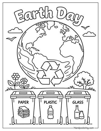 Earth Day Recycling Scene