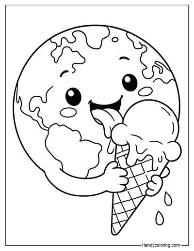 Earth Eating Ice Cream