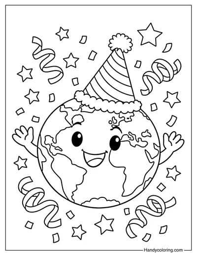 Earth Wearing a Party Hat