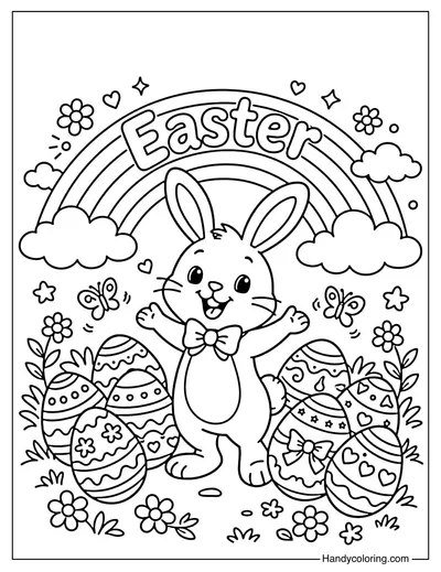 Easter Bunny and Rainbow