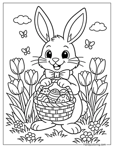 Easter Bunny April Coloring Page