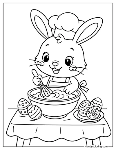 Easter Bunny Baking Easter Treats