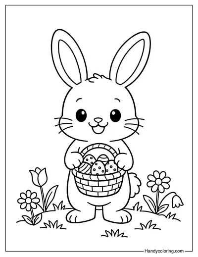 Easter Bunny Carrying Easter Basket