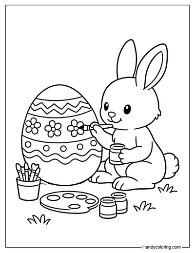 Easter Bunny Painting Egg