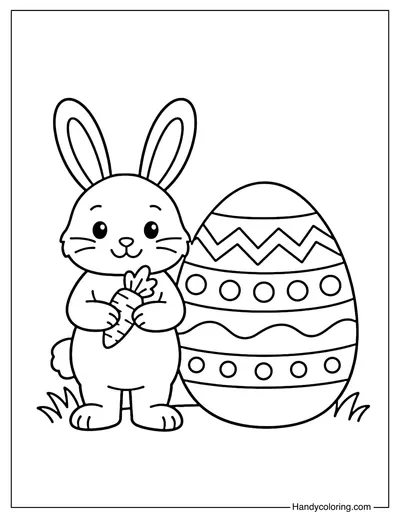 Easter Bunny with Carrot and Egg