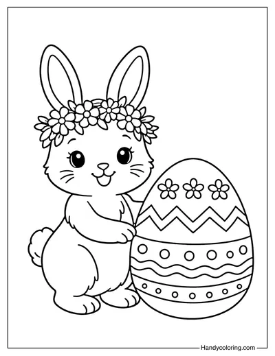 Easter Bunny with Flower Crown