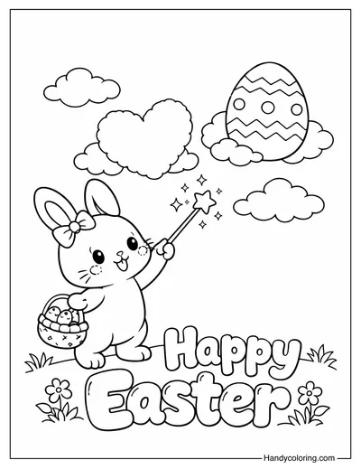 Easter Bunny with Magic Wand