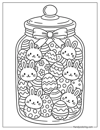 Easter Candy Jar To Color