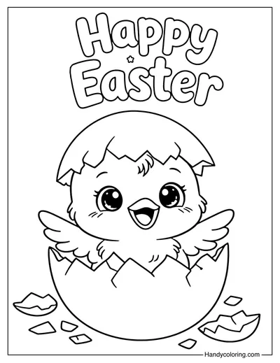 Easter Chick Hatching from Egg
