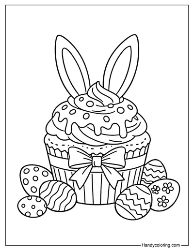Easter Cupcake with Bunny Ears