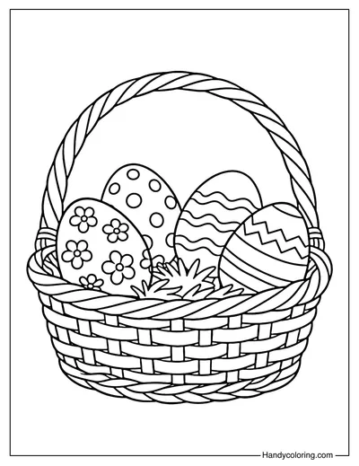 Easter Egg Basket To Color