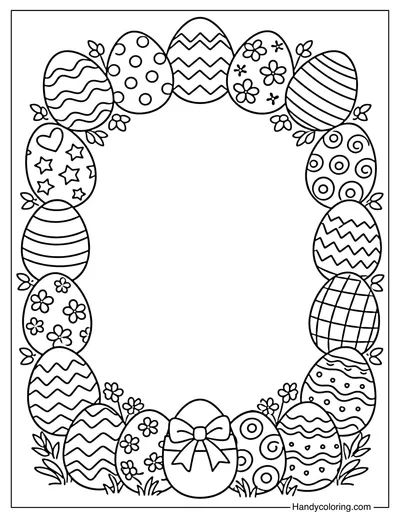 Easter Egg Frame Coloring Sheet