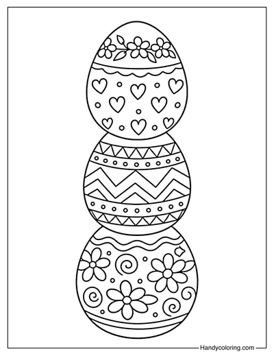Easter Egg Stack Coloring Sheet