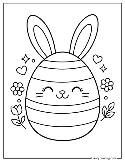 Easter Egg with Bunny Ears
