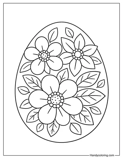 Easter Egg with Flowers