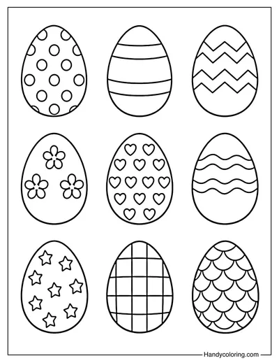 Easter Eggs Color Page