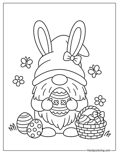 Easter Wearing Hat Gnome