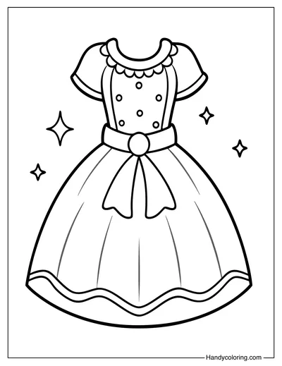 Easy Dress Coloring Page