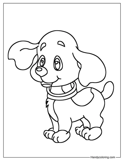 Easy Puppy Coloring Page